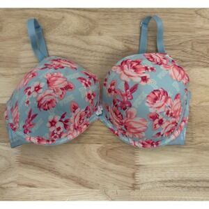 PINK Victoria's Secret bra 34DD Wear‎ Everywhere Lightly Lined pink Floral #35